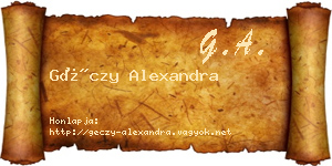 Géczy Alexandra névjegykártya